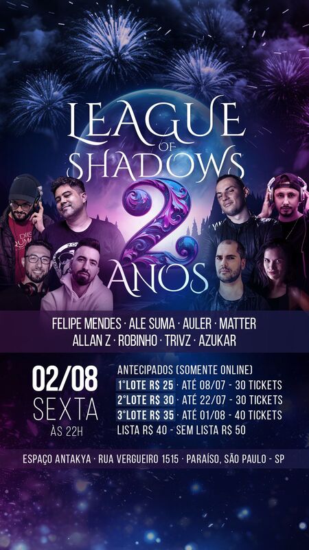 League of Shadows - 2 Anos de Magia background